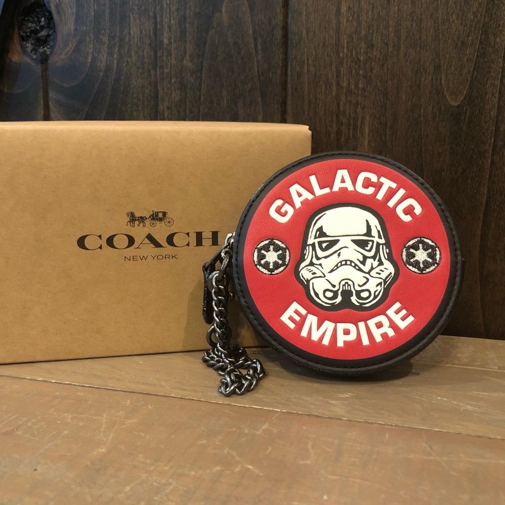 NWT Authentic Star Wars X Coach Round Coin Case